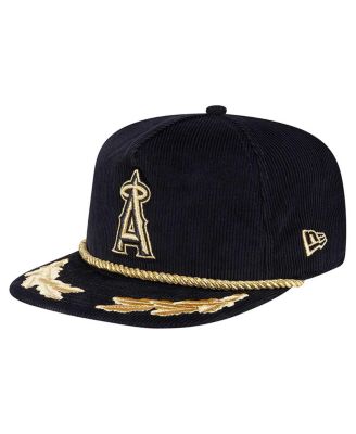New Era - Men's Black Los Angeles Angels Corduroy Filigree Golfer Adjustable Hat