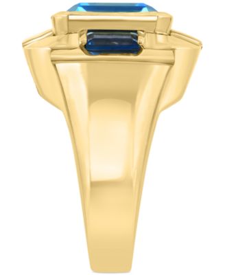 EFFY&reg; Blue Topaz (7 ct. t.w.) & London Blue Topaz (1-1/2 ct. t.w.) Statement Ring in 14k Gold-Plated Sterling Silver