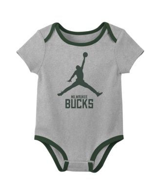 Baby Boys and Girls 3-Piece Milwaukee Bucks Statement Edition Bodysuit Set