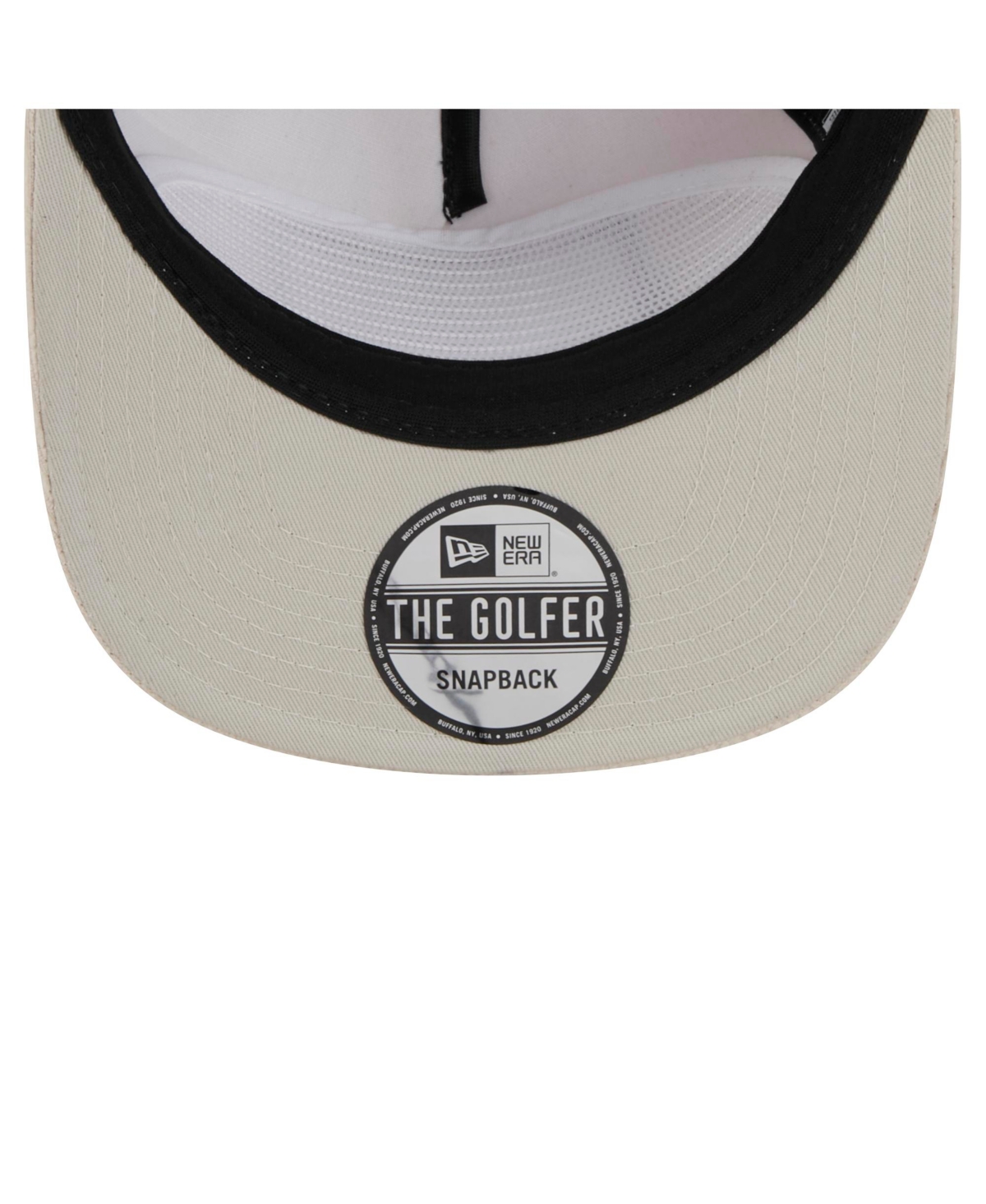 NEW ERA MEN'S KHAKI LOS ANGELES ANGELS SUMMER ESSENTIAL GOLFER SNAPBACK HAT 