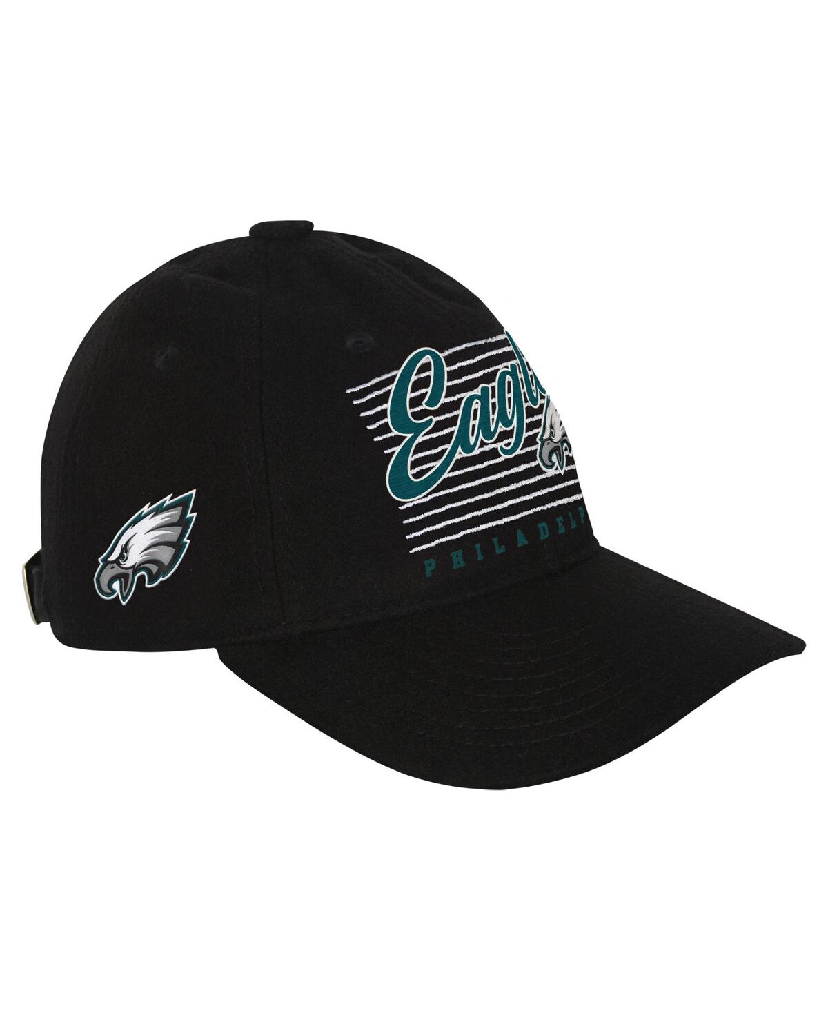 Outerstuff Big Boys And Girls Black Philadelphia Eagles Retro Wooly Adjustable Hat In Black