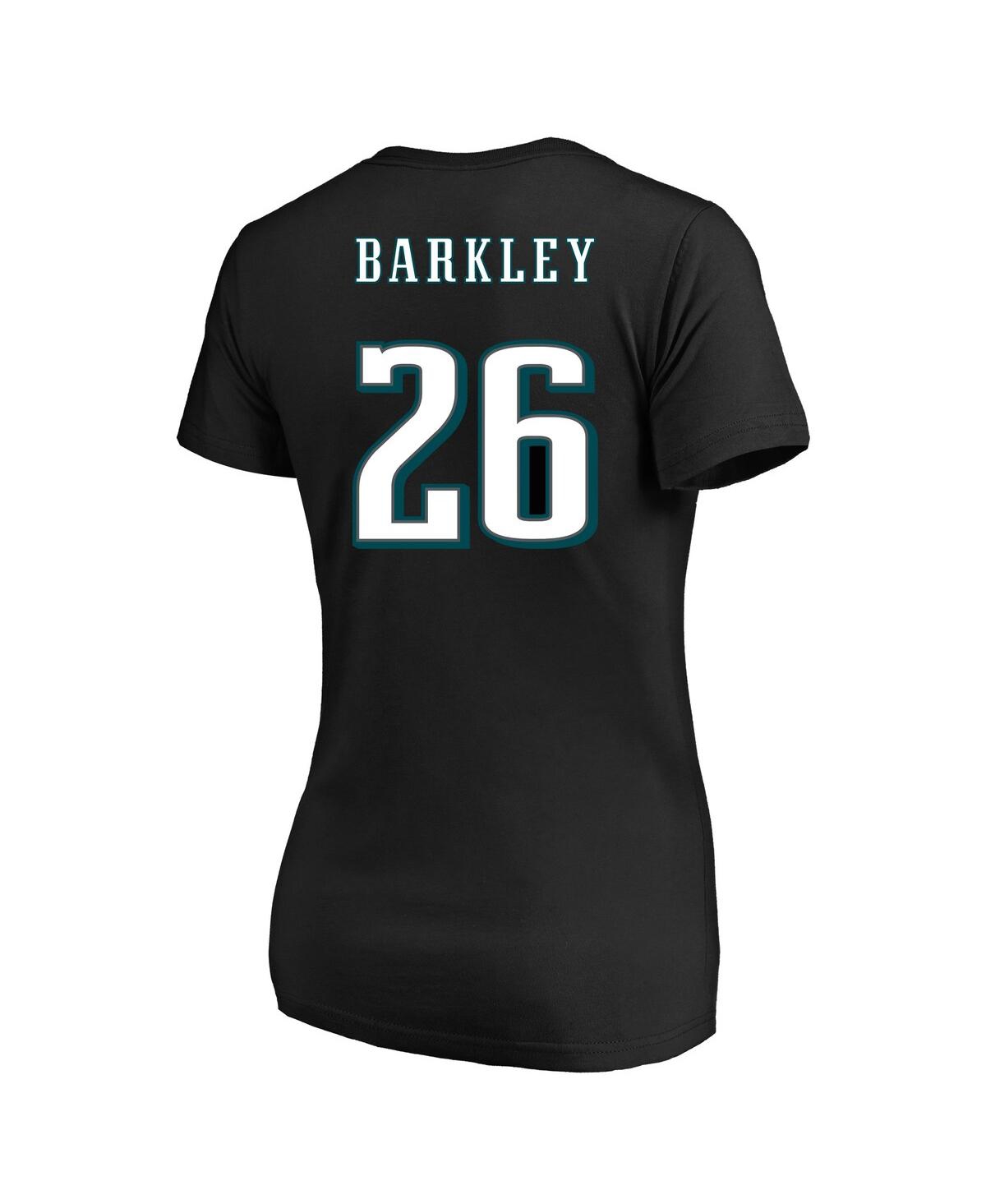 Fanatics Women's Saquon Barkley Black Philadelphia Eagles Super Bowl Lix Plus Size Player Name Number V-neck In Black
