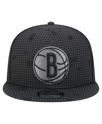 Men's Black Brooklyn Nets Midnight Ink Pop Outline 9FIFTY Snapback Hat