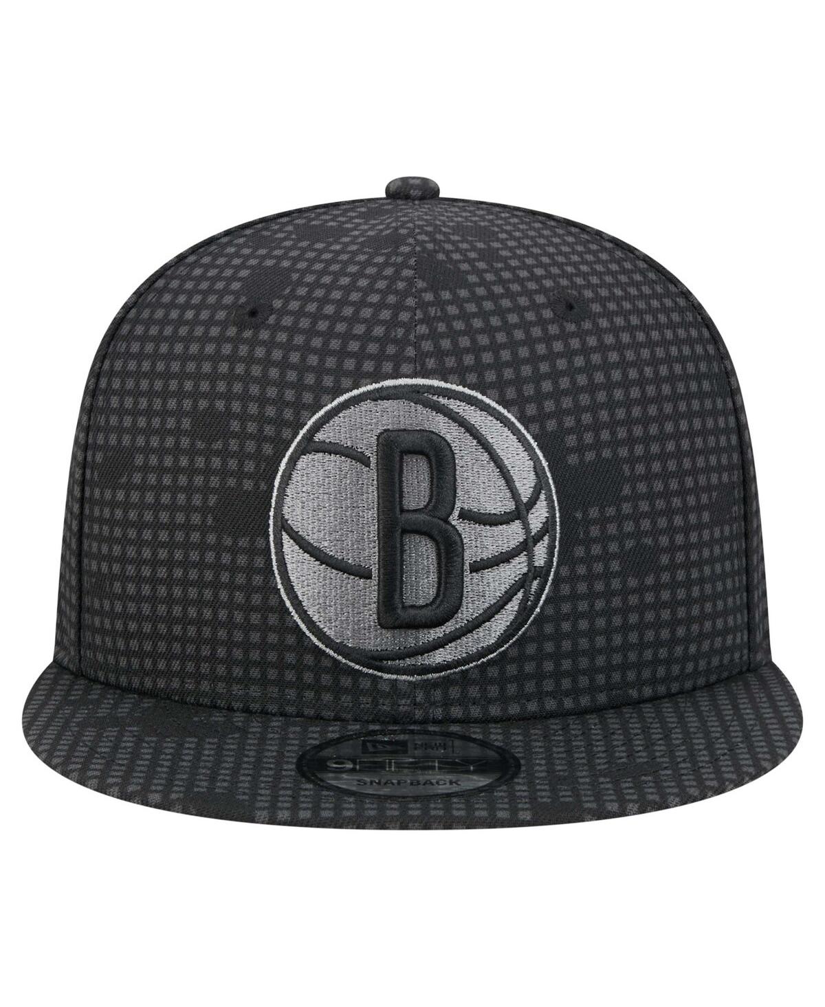 NEW ERA MEN'S BLACK BROOKLYN NETS MIDNIGHT INK POP OUTLINE 9FIFTY SNAPBACK HAT 