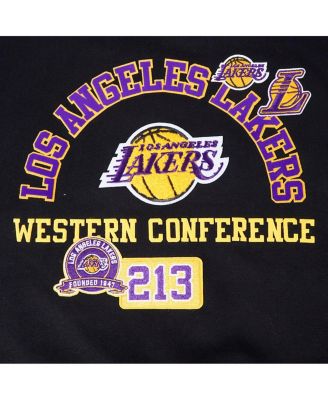 Women's Black Los Angeles Lakers Area Code Cropped Pullover Sweatshirt