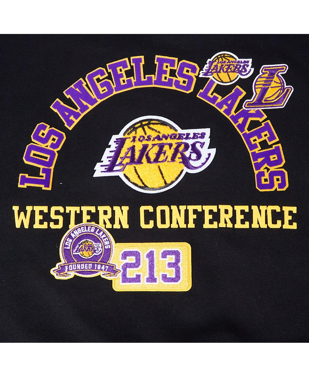 PRO STANDARD WOMEN'S BLACK LOS ANGELES LAKERS AREA CODE CROPPED PULLOVER SWEATSHIRT 