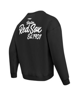 Men's Black Boston Red Sox Paint The City Dropped Shoulder Pullover Sweatshirt
