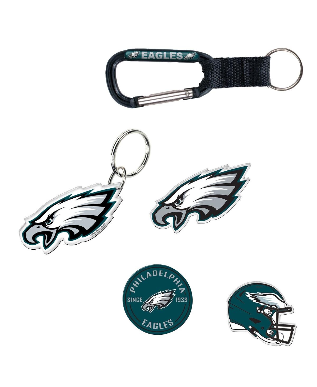 Philadelphia Eagles Key Ring and Fridge Magnet, Set of 5
