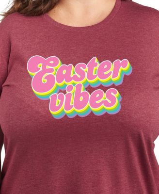 Trendy Plus Size Easter Vibes Size Graphic Crew Neck T-Shirt