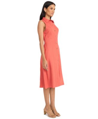 Maggy London Women's Collared Sleeveless Button-Front Dress - Macy's