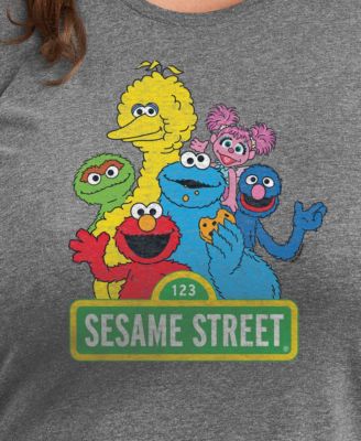 Trendy Plus Size Sesame Street Group Graphic Crew Neck T-Shirt