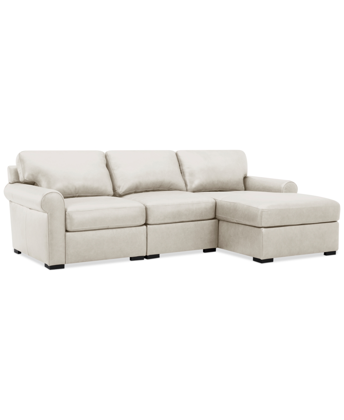 Macy's Radley Roll Arm 104" 3-pc. Leather Sectional, Exclusively At
