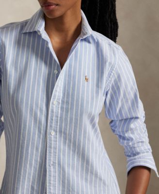 Women's Slim-Fit Striped Oxford Shirt