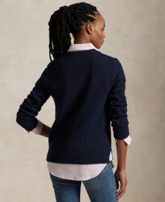 Women's Polo Bear Cotton-Linen Sweater