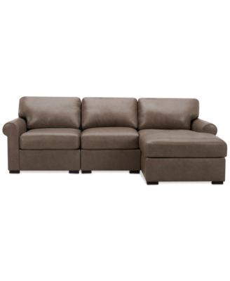 Radley Roll Arm 104" 3-Pc. Leather Sectional