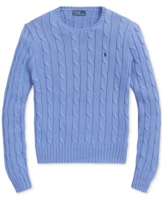 Women's Cable-Knit Cotton Crewneck Sweater