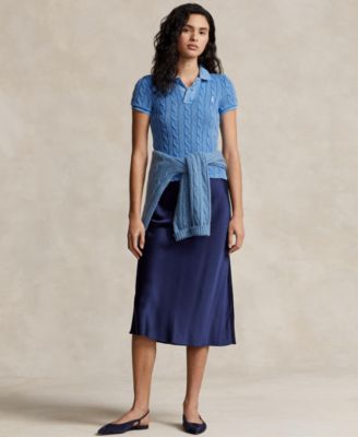 Women's Cable-Knit Polo Shirt