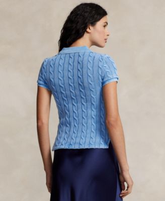 Women's Cable-Knit Polo Shirt