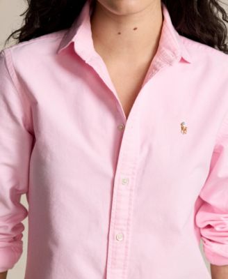売れ筋商品|||ラルフローレン カットソー トップス レディース Women's Slim-Fit Striped Oxford Shirt Bath Pink Classic Fit Striped Oxford Shirt | Ralph Lauren