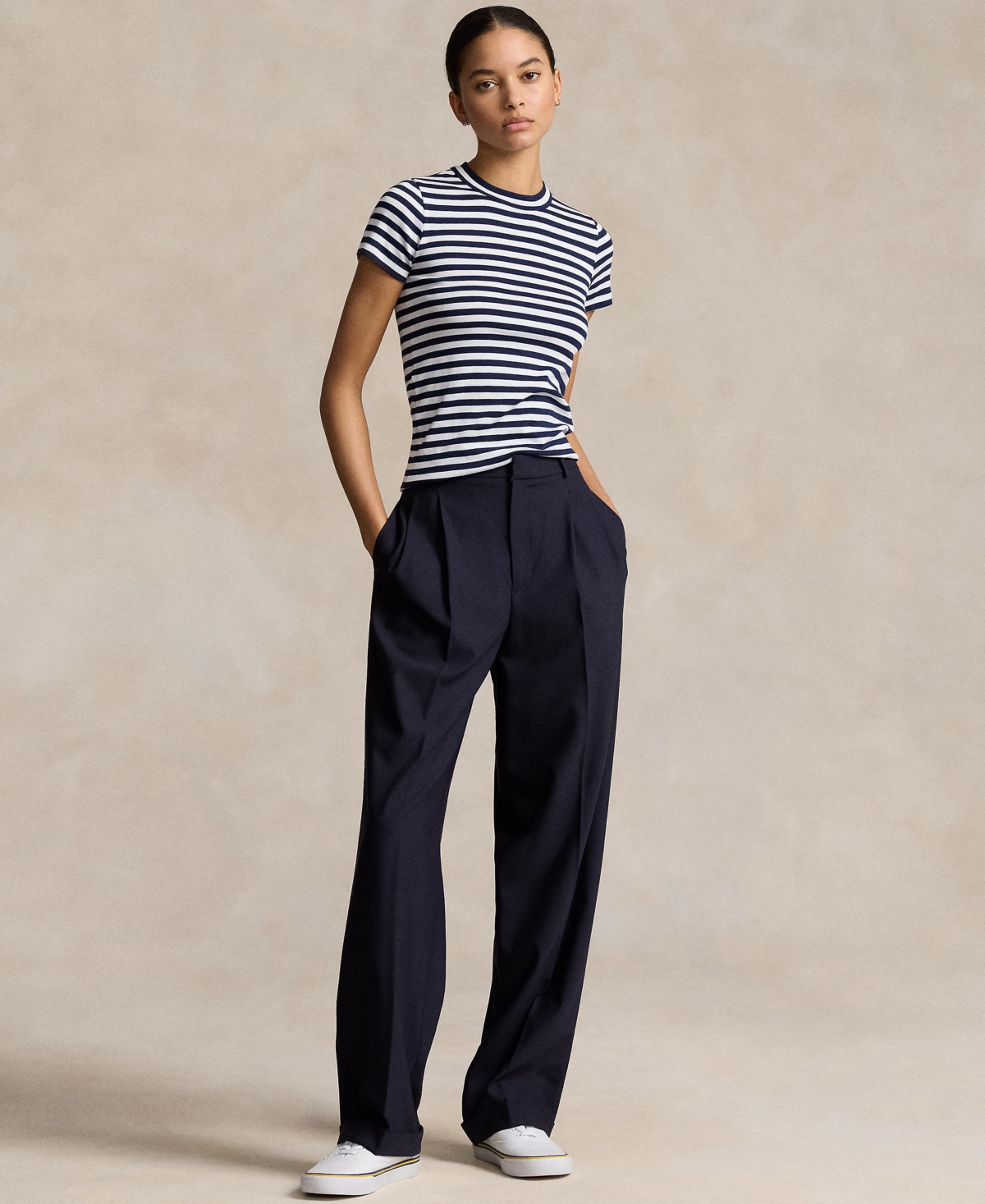 Polo Ralph Lauren Ralph Lauren Striped Ribbed Cotton Crewneck Tee