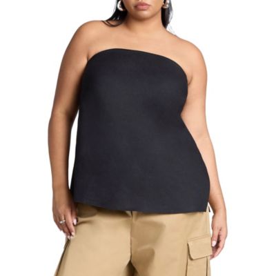 Women's Linen Blend Column Tube Top