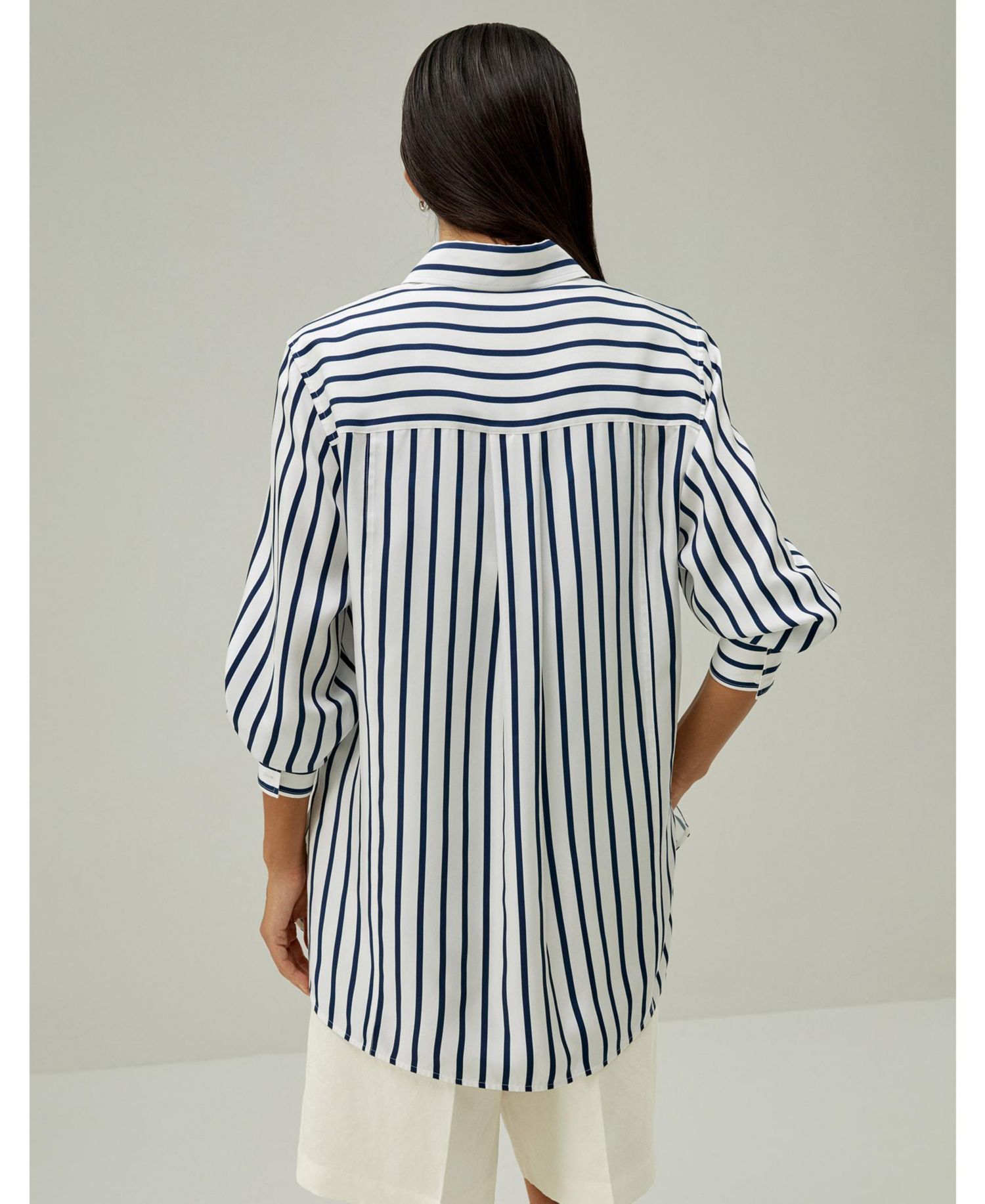 Women's Oversized Palma Stripe Silk Shirt