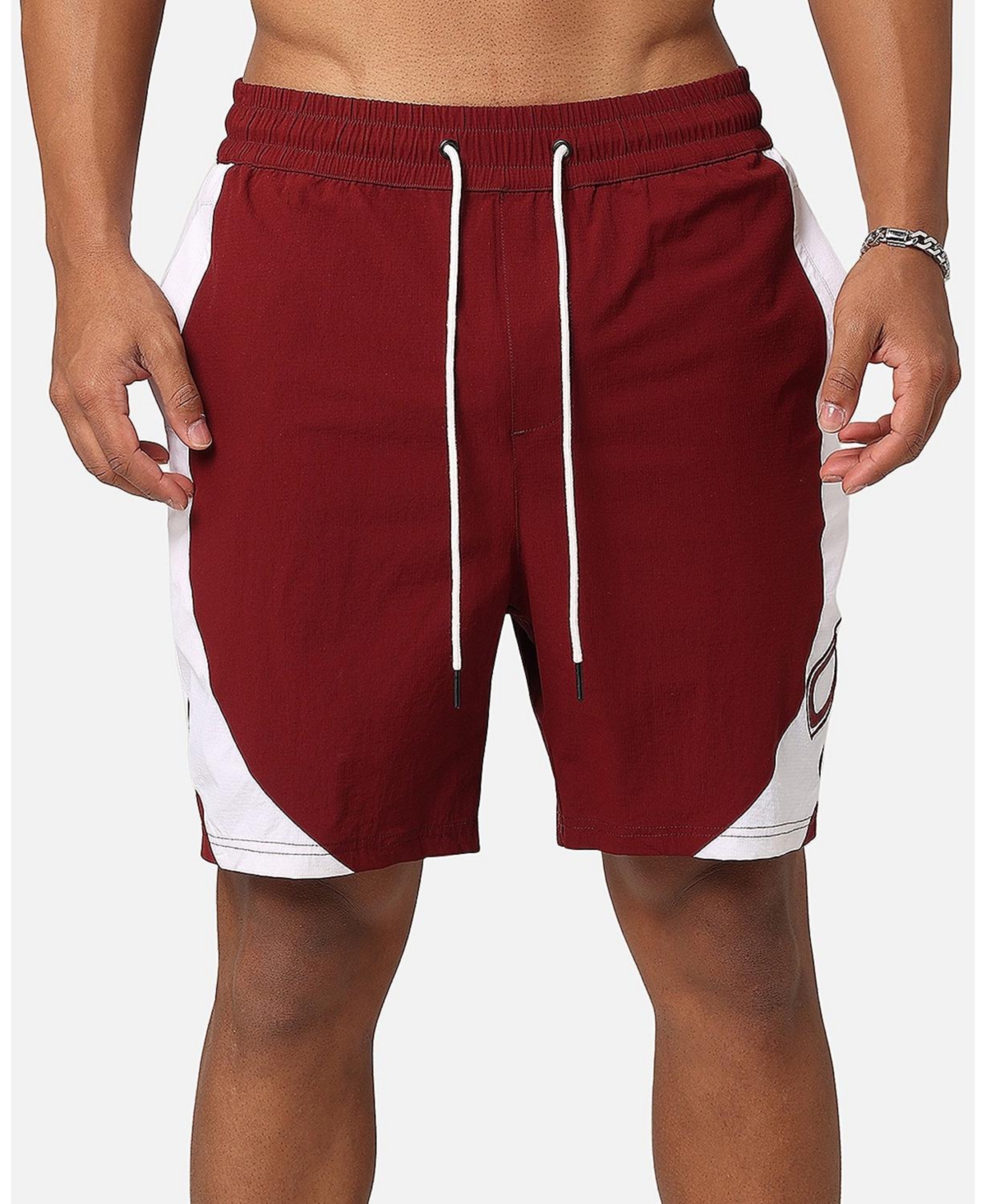Men's C-Star Warm Up Shorts - Maroon/white