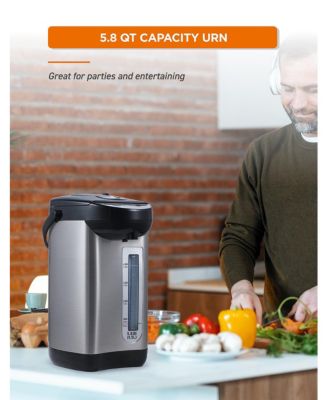 Electric Hot Water Dispenser, 750W Stainless Steel Water Boiler with 5.8 Qt. Capacity, 360-Degree Base, 3 Dispensing Modes, Chlorine Removal, CHHWD10B, Stainless/Black