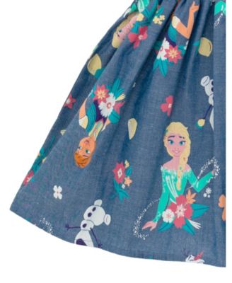 Toddler Girls Disney Minnie Mouse Mickey Mouse Daisy Lilo & Stitch Princess Belle Ariel Chambray Skater Dress 