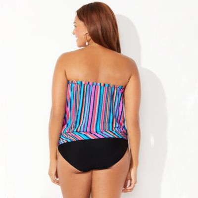 Women's Bandeau Blouson Tankini Top