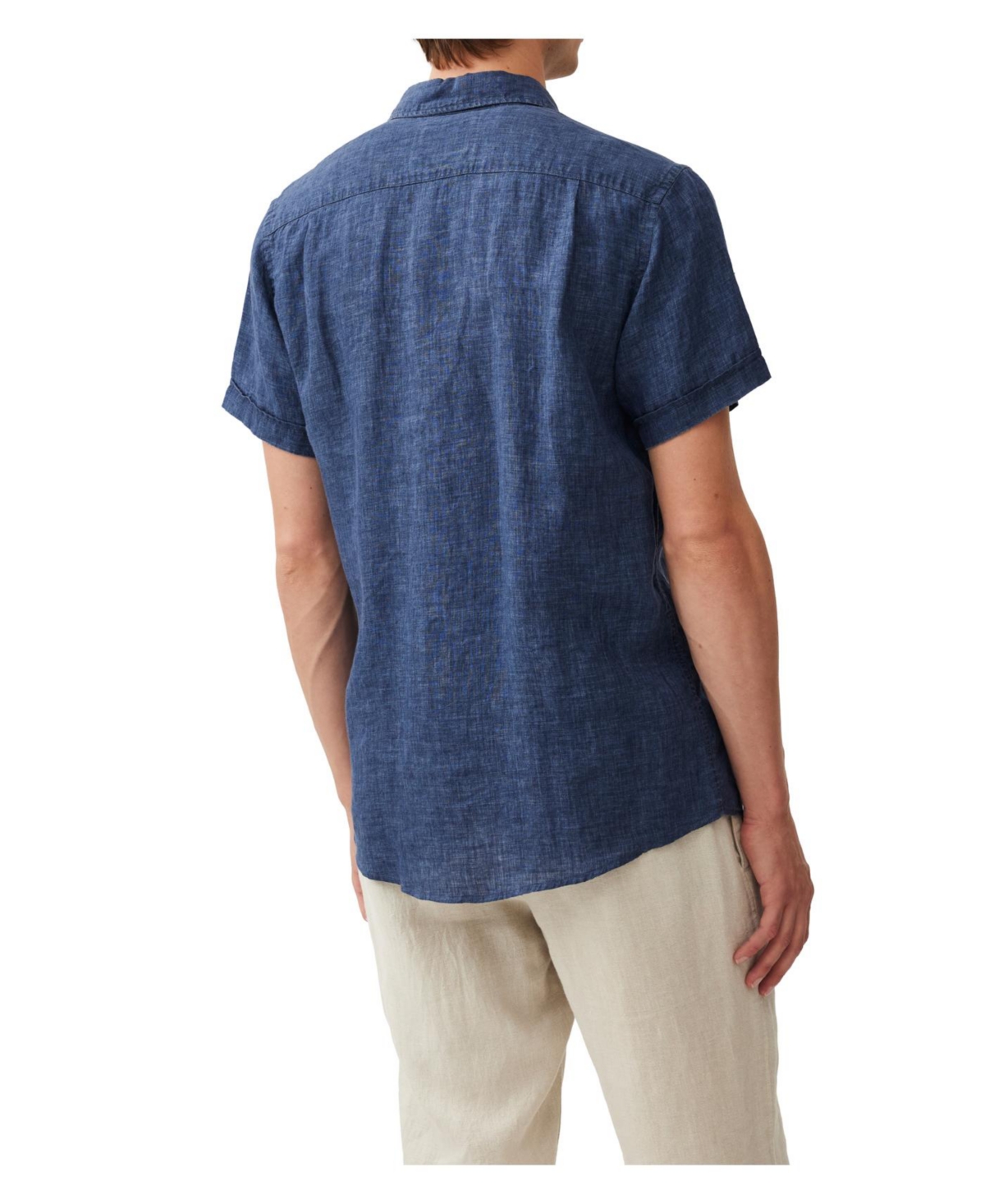 Rodd & Gunn Palm Beach Sports Fit Short Sleeve Linen Button-up Shirt In Blue