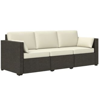 Outsunny Three-Seater Outdoor Wicker Patio Furniture, - Macy's