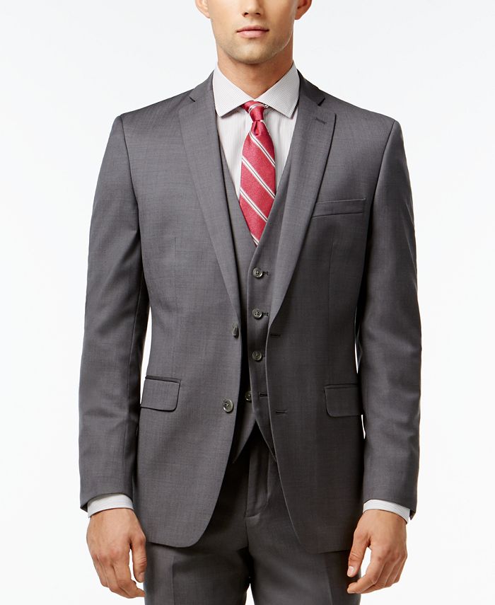 Bar III MidGray Pindot SlimFit Suit Separates Macy's