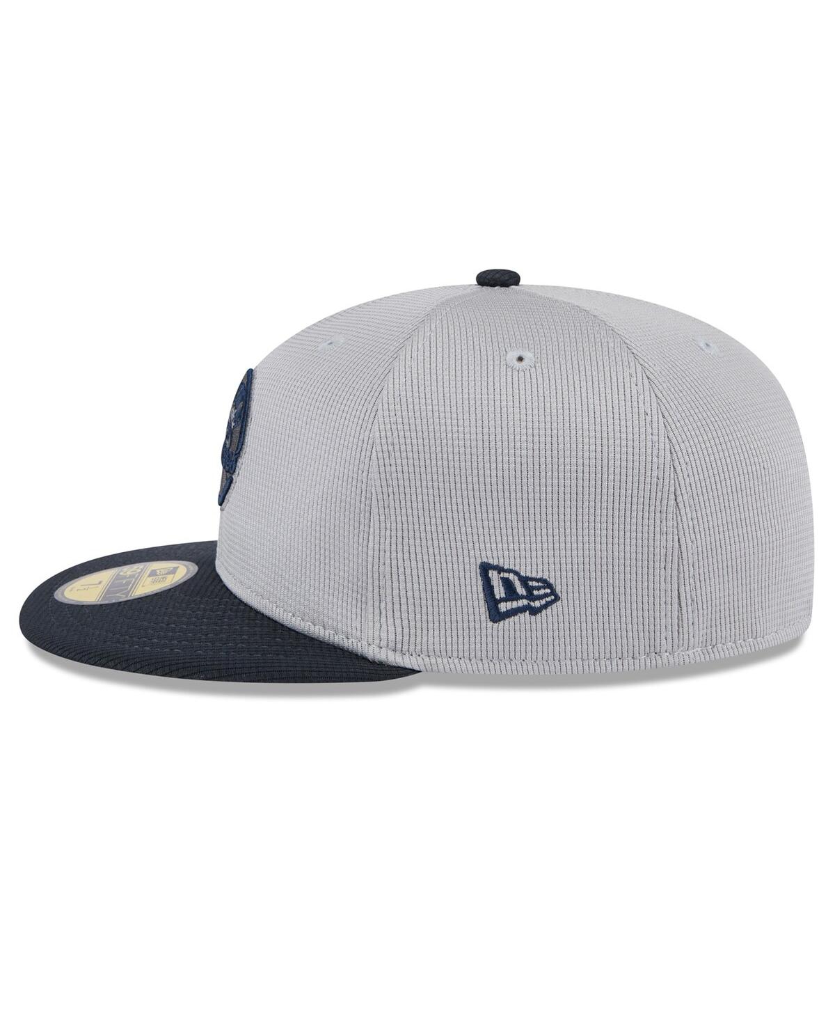 New Era Men's Gray/navy New York Yankees 2025 Batting Practice 59fifty Fitted Hat In Gray,navy
