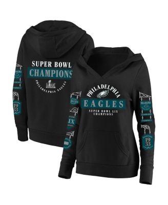Fanatics - Women's Black Philadelphia Eagles Super Bowl LIX Champions Plus Size Four Piece Notch Neck Pullover Hoodie