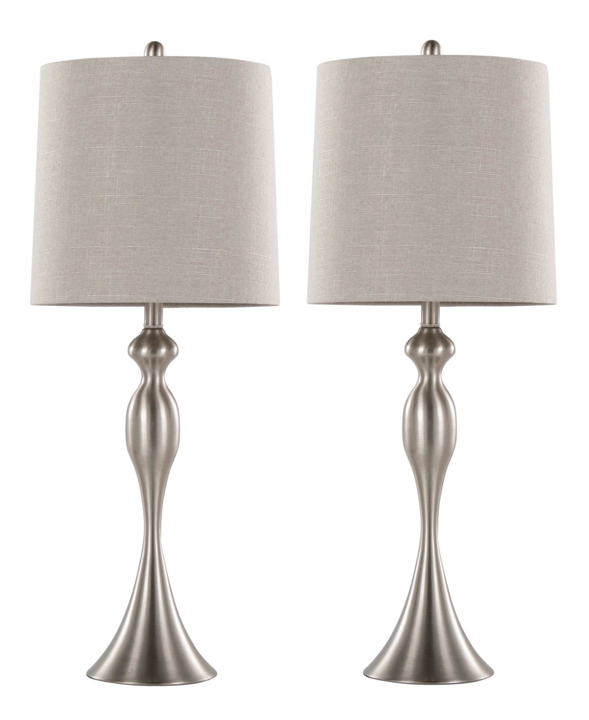 Lumisource Ashland 27" Metal Table Lamp, Set Of 2 In Silver