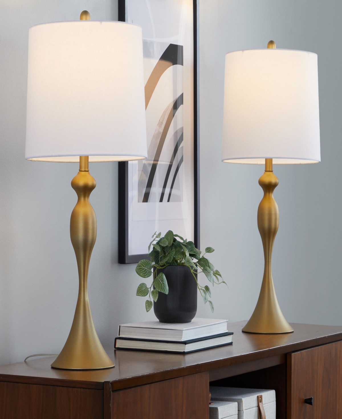 LUMISOURCE ASHLAND 27" METAL TABLE LAMP, SET OF 2 
