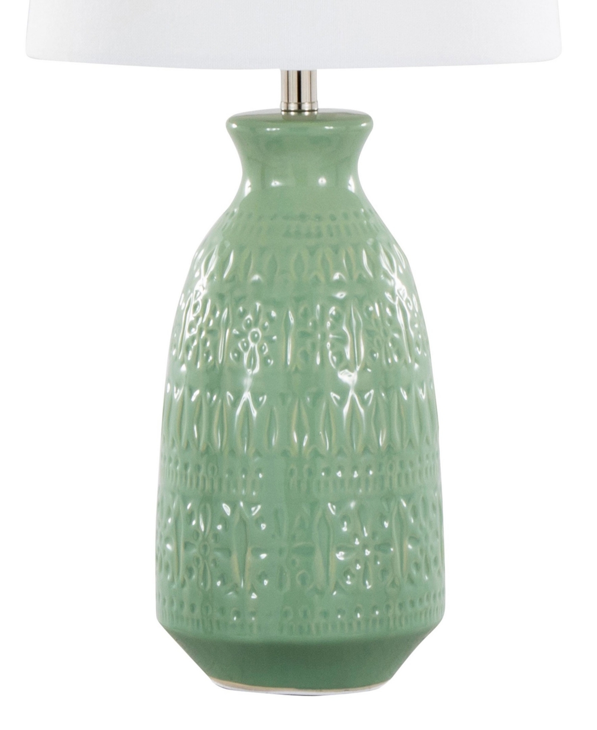 Lumisource Claudia 20" Ceramic Accent Lamp, Set Of 2 In Sage Green,white