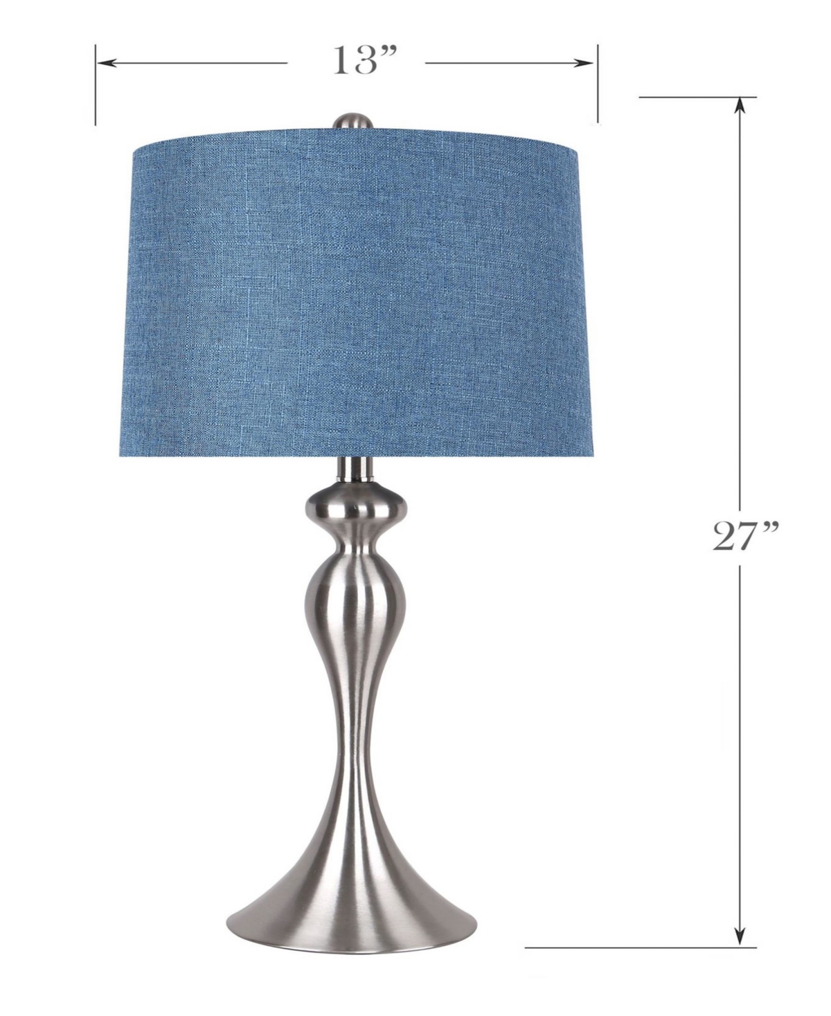 Lumisource Ashland 27" Metal Table Lamp, Set Of 2 In Blue,silver