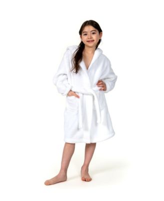 Kids Super Plush Double Brushed Hooded Polyester Bathrobe
