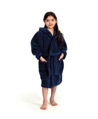 Kids Super Plush Double Brushed Hooded Polyester Bathrobe