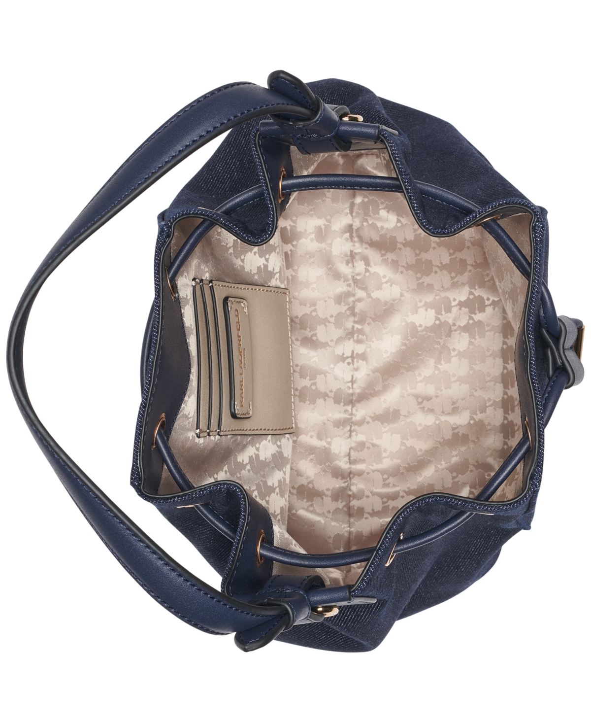 Karl Lagerfeld Adele Bucket Bag In Denim