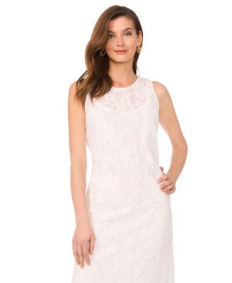 Women's Sleeveless Textured-Lace Maxi Dress