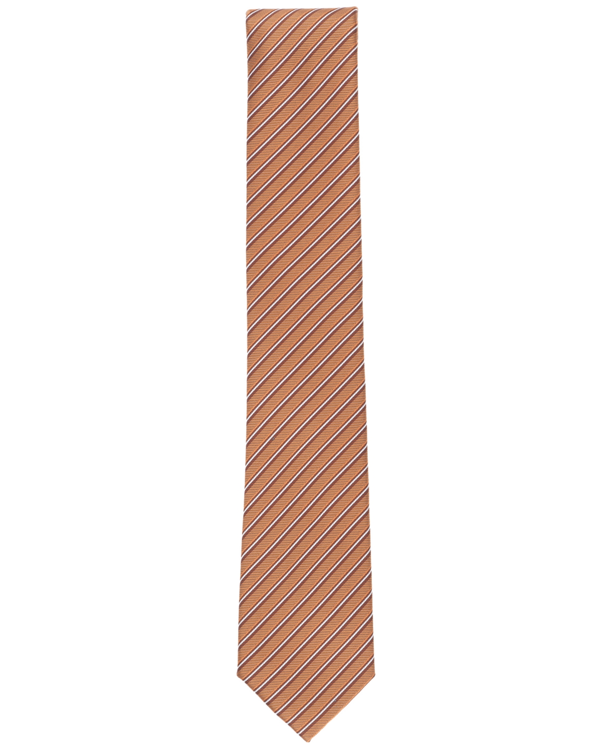 Alfani Men's Orta Stripe Tie, Exclusively At Macy's In Cognac