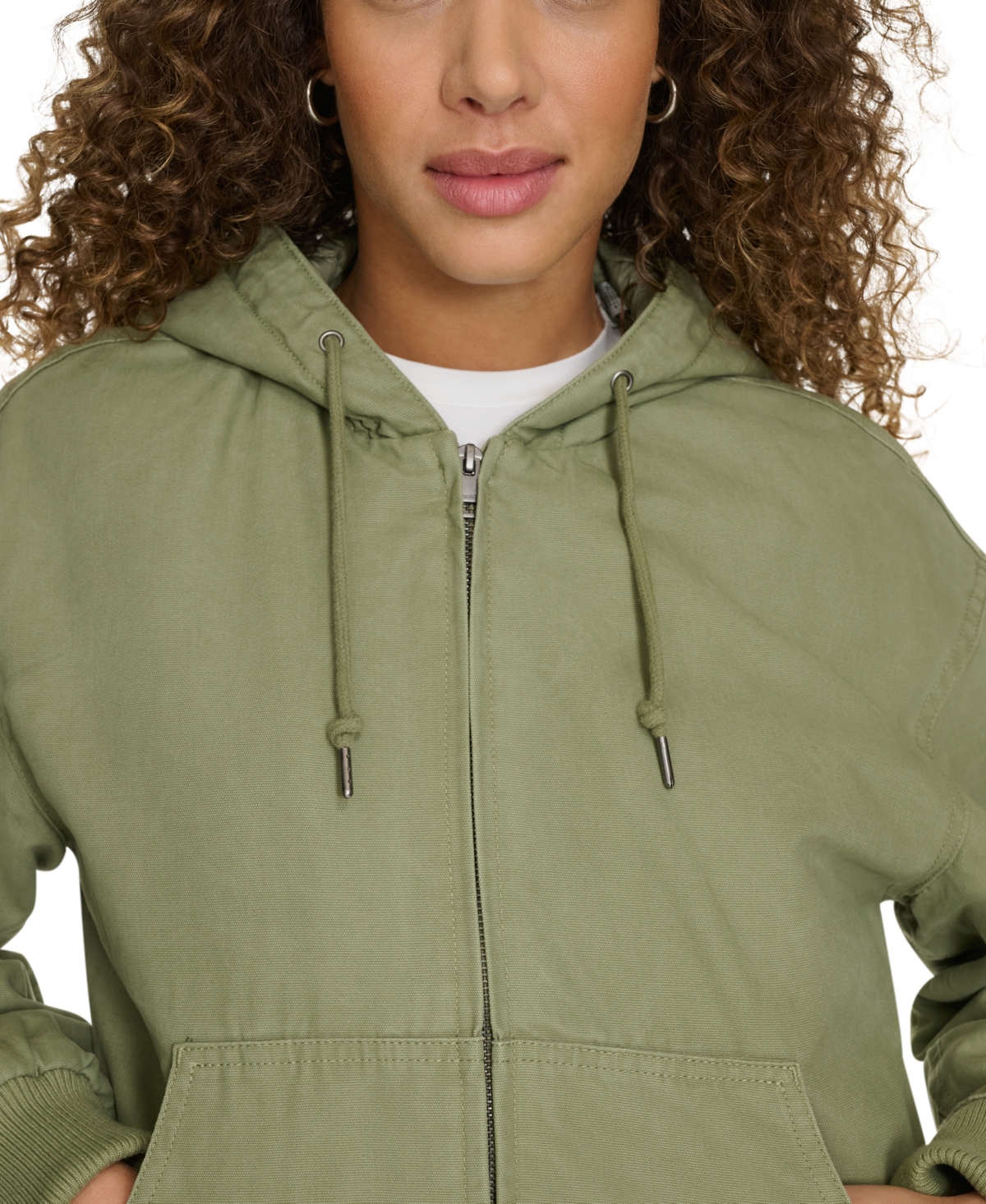 Levi's Women's Relaxed Workwear Hooded Bomber Jacket In Sage