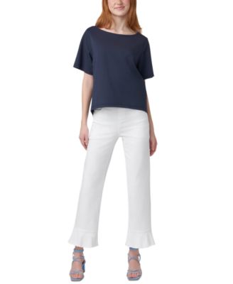 Women's Ruffled-Hem Denim Skimmer Leggings