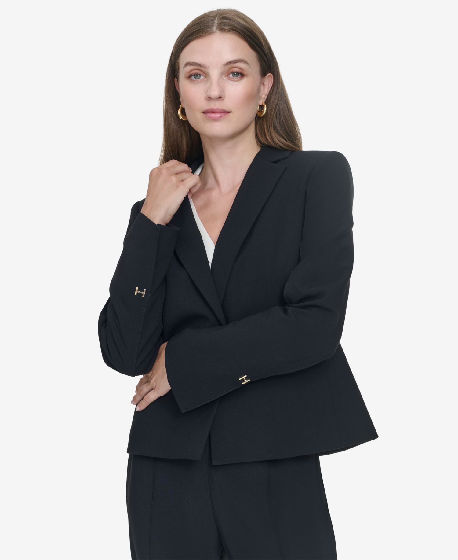 Women's Logo-Hardware Single-Button Blazer