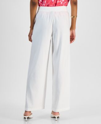 Petite Wide-Leg Pull-On Pants, Exclusively at Macy's