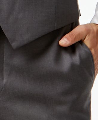 Bar III Mid-Gray Pindot Slim-Fit Suit Separates 