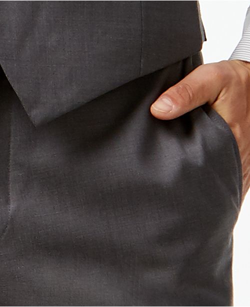 Bar III MidGray Pindot SlimFit Suit Separates Suits & Tuxedos Men